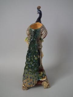  Wilhelm Schiller Son Wilhelm Schiller Sons Majolica Peacock Vase - 1997150