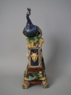  Wilhelm Schiller Son Wilhelm Schiller Sons Majolica Peacock Vase - 1997151