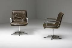  Wilkhahn Delta Design Program 2000 Office Armchairs in Padded Leather for Wilkhahn - 3405594