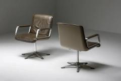  Wilkhahn Delta Design Program 2000 Office Armchairs in Padded Leather for Wilkhahn - 3405595