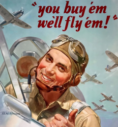  Wilkinsons You Buy Em Well Fly Em Vintage WWII Defense Bonds Poster - 3692480