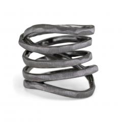  Wille Jewellery Wille Jewellery Rhodium Silver Five Wrap Ring - 4812092