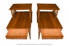  Willett furniture Pair Mid Century Two Tier End Tables Nightstands - 2954248