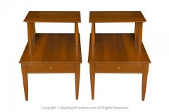  Willett furniture Pair Mid Century Two Tier End Tables Nightstands - 2954259