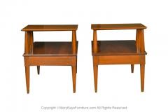  Willett furniture Pair Mid Century Two Tier End Tables Nightstands - 2954338