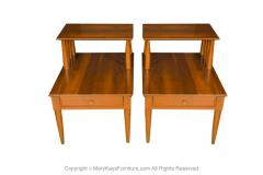  Willett furniture Pair Mid Century Two Tier End Tables Nightstands - 2954349