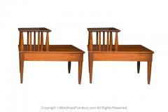 Willett furniture Pair Mid Century Two Tier End Tables Nightstands - 2954352