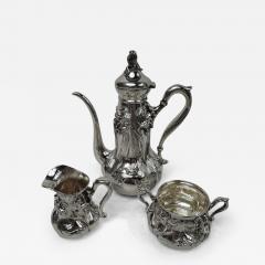  William B Kerr Co American Art Nouveau Sterling Silver 3 Piece Coffee Set by Kerr - 3758934