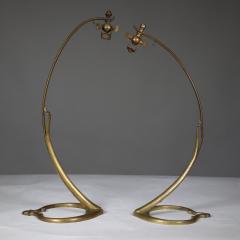  William Benson W A S Benson Co W A S Benson A Pair of Arts Crafts Brass Swan Style Table Lamps - 4186323