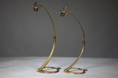  William Benson W A S Benson Co W A S Benson A Pair of Arts Crafts Brass Swan Style Table Lamps - 4186328