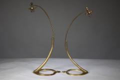  William Benson W A S Benson Co W A S Benson A Pair of Arts Crafts Brass Swan Style Table Lamps - 4186336