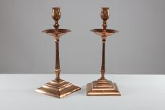  William Benson W A S Benson Co W A S Benson A Pair of Arts Crafts Copper Brass Candlesticks - 4188588