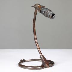  William Benson W A S Benson Co W A S Benson A Patinated Brass Swan Table Light with Heart Shaped Base - 4186344
