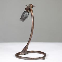  William Benson W A S Benson Co W A S Benson A Patinated Brass Swan Table Light with Heart Shaped Base - 4186350
