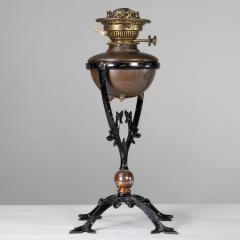  William Benson W A S Benson Co W A S Benson An Arts Crafts Cast Iron Four Leg Table Oil Lamp - 4186401