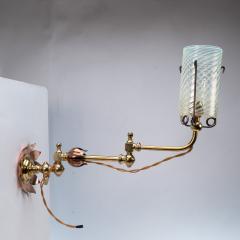 William Benson W A S Benson Co WAS Benson A pair of copper brass wall lights with lily pad wall back plates  - 4186502