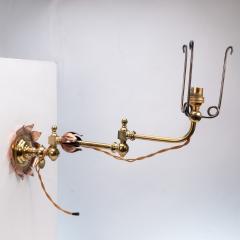  William Benson W A S Benson Co WAS Benson A pair of copper brass wall lights with lily pad wall back plates  - 4186510