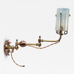  William Benson W A S Benson Co WAS Benson A pair of copper brass wall lights with lily pad wall back plates  - 4232970