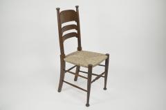  William Birch Ltd Liberty Co A Pair of William Birch Arts Crafts Oak Rush Seat Dining Chairs - 4186553