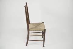  William Birch Ltd Liberty Co A Pair of William Birch Arts Crafts Oak Rush Seat Dining Chairs - 4186554