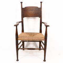  William Birch Ltd William Birch An Arts Crafts Oak Rush Seat Armchair Professionally Re rushed - 4191452