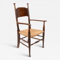  William Birch Ltd William Birch An Arts Crafts Oak Rush Seat Armchair Professionally Re rushed - 4232983