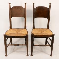  William Birch Ltd William Birch retailed by Liberty Co Pair of Arts Crafts oak dining chairs - 4186596