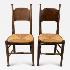  William Birch Ltd William Birch retailed by Liberty Co Pair of Arts Crafts oak dining chairs - 4232978