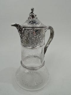  William George Sissons Antique English Victorian Glass and Sterling Silver Decanter 1876 - 3757639