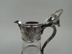  William George Sissons Antique English Victorian Glass and Sterling Silver Decanter 1876 - 3757645