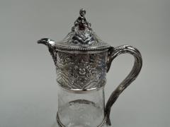  William George Sissons Antique English Victorian Glass and Sterling Silver Decanter 1876 - 3757647