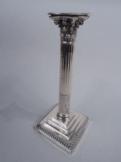  William Hutton Sons Pair of English Victorian Neoclassical Sterling Silver Candlesticks - 3767254