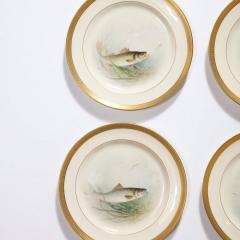  William Morley Set of Twelve Hand Painted Lenox Porcelain Fish Plates signed William Morley - 3375994