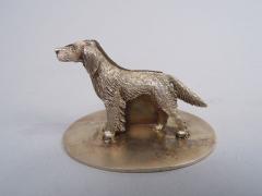  William Suckling Set of 4 English Gilt Sterling Silver Canine Medley Place Card Holders - 3765076
