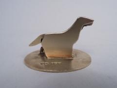  William Suckling Set of 4 English Gilt Sterling Silver Canine Medley Place Card Holders - 3765079