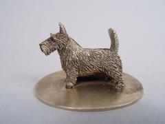  William Suckling Set of 4 English Gilt Sterling Silver Canine Medley Place Card Holders - 3765084