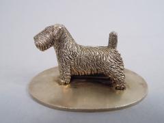  William Suckling Set of 4 English Gilt Sterling Silver Canine Medley Place Card Holders - 3765086
