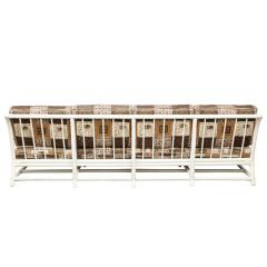  Willow Reed Inc Beautifully Made Lacquered Bamboo Long Sofa with Cushions 1950s - 2894441