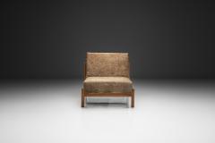  Wim Den Boon Oak Lounge Chair in Champagne Ponyskin by Wim den Boon the Netherlands 1960s - 4617228