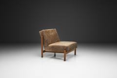  Wim Den Boon Oak Lounge Chair in Champagne Ponyskin by Wim den Boon the Netherlands 1960s - 4617229