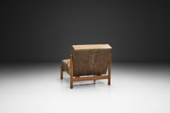  Wim Den Boon Oak Lounge Chair in Champagne Ponyskin by Wim den Boon the Netherlands 1960s - 4617230