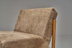  Wim Den Boon Oak Lounge Chair in Champagne Ponyskin by Wim den Boon the Netherlands 1960s - 4617232