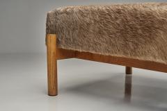  Wim Den Boon Oak Lounge Chair in Champagne Ponyskin by Wim den Boon the Netherlands 1960s - 4617238