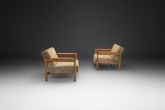  Wim Den Boon Pair of Oak Armchairs in Ponyskin by Wim den Boon the Netherlands 1960s - 4617217