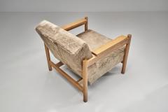  Wim Den Boon Pair of Oak Armchairs in Ponyskin by Wim den Boon the Netherlands 1960s - 4617221