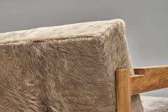  Wim Den Boon Pair of Oak Armchairs in Ponyskin by Wim den Boon the Netherlands 1960s - 4617223