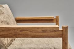  Wim Den Boon Pair of Oak Armchairs in Ponyskin by Wim den Boon the Netherlands 1960s - 4617224