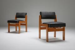  Wim Den Boon Wim den Boon easy chairs in oak and original vinyl 1950s - 1311589