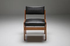  Wim Den Boon Wim den Boon easy chairs in oak and original vinyl 1950s - 1311592