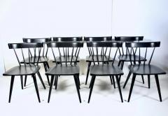  Winchendon Furniture Company Set of 8 Paul McCobb Planner Group Model 1531 Black Side Chairs 1950s - 3101866